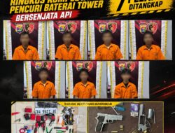Kejar-Kejaran Sengit, Tim URC Polres Tulang Bawang Ringkus Komplotan Pencuri Baterai Tower Bersenjata Api